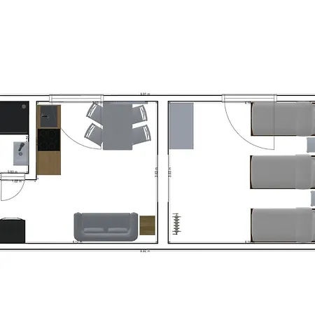 Emas 5 Mit 3 Einzelbetten, Kueche Apartment