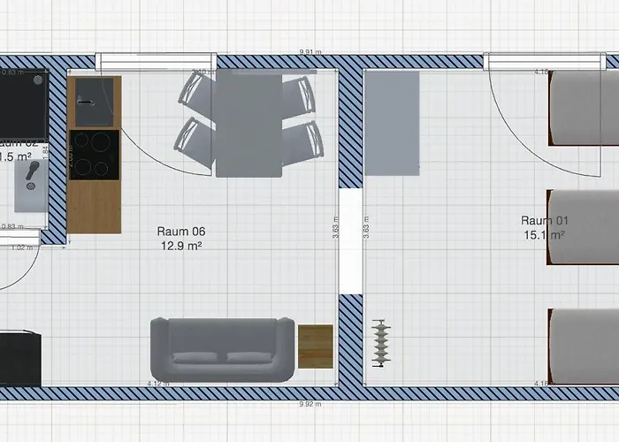 شقة Emas 5 Mit 3 Einzelbetten, Kueche *